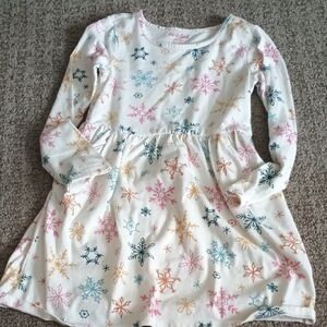 Cat & Jack Snowflake Print Dress - Pink, Blue, Orange